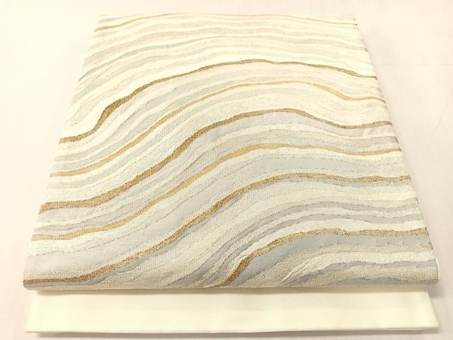 平和屋着物●太鼓柄袋帯 流線文 金銀糸 正絹 逸品 CABJ7372vp