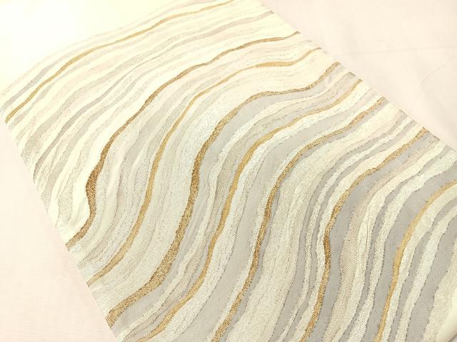 平和屋着物●太鼓柄袋帯 流線文 金銀糸 正絹 逸品 CABJ7372vp