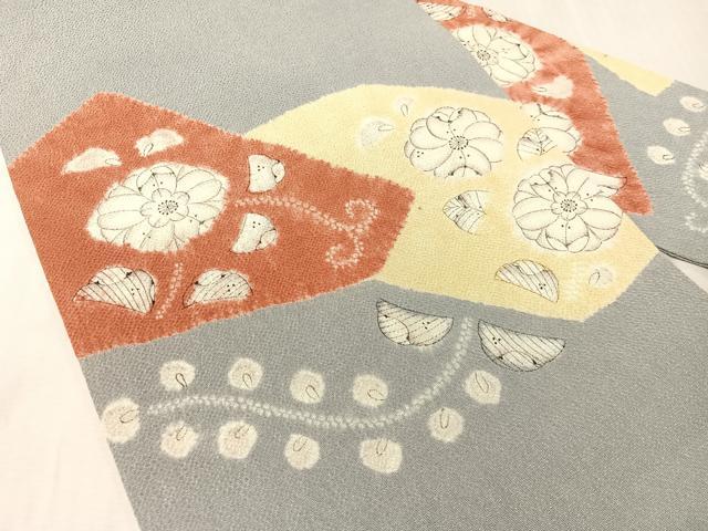 平和屋着物●九寸名古屋帯 辻が花 手描き 絞り 鬼しぼ縮緬 正絹 逸品 CABJ7384vp