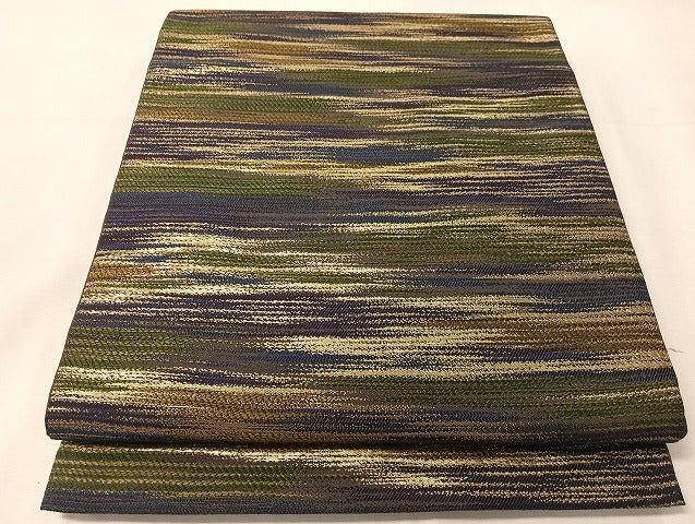 平和屋着物●六通柄 本袋帯 霞文 金糸 正絹 逸品 CABJ7387vp
