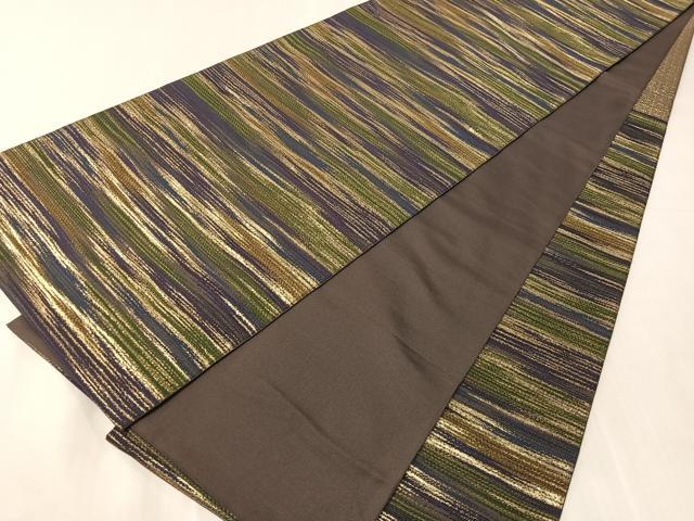 平和屋着物●六通柄 本袋帯 霞文 金糸 正絹 逸品 CABJ7387vp