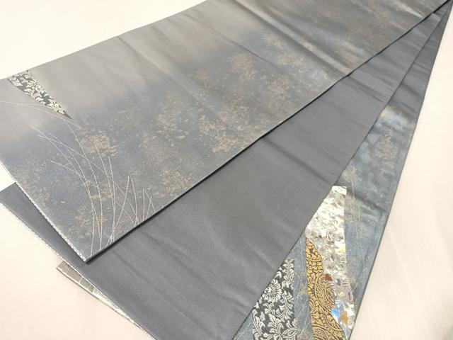 平和屋着物●金彩友禅作家 金彩の魔術師 堀省平 金煌織 太鼓柄袋帯 熨斗吉祥更紗文 引箔 正絹 逸品 CABJ7388vp