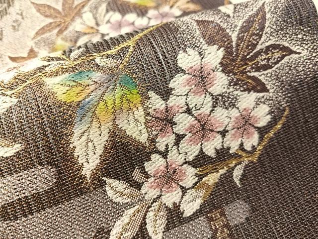 平和屋着物●六通柄袋帯 高台寺四百周年 枝桜 金銀糸 やまと誂製 正絹 逸品 CABJ7392vp