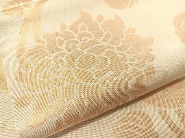平和屋着物●織物一筋名門 織悦 全通柄 本袋帯 花唐草文 金糸 正絹 逸品 CABJ7395vp
