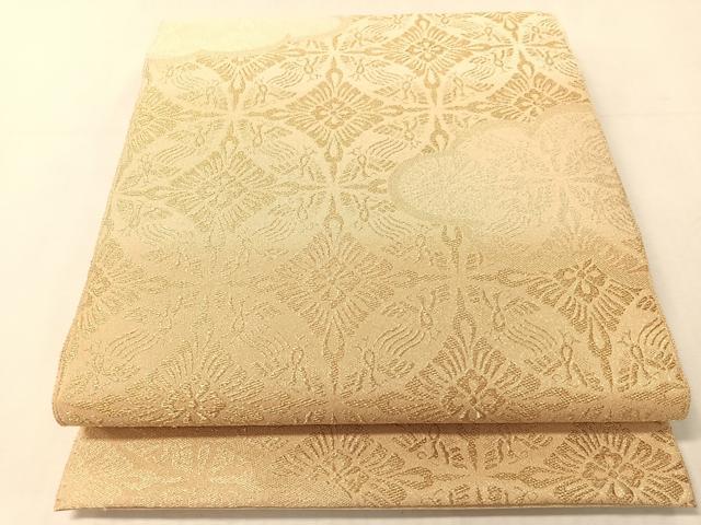 平和屋着物●六通柄袋帯 煌峯つづれ 雲取り七宝花文 金糸 正絹 逸品 CABJ7397vp