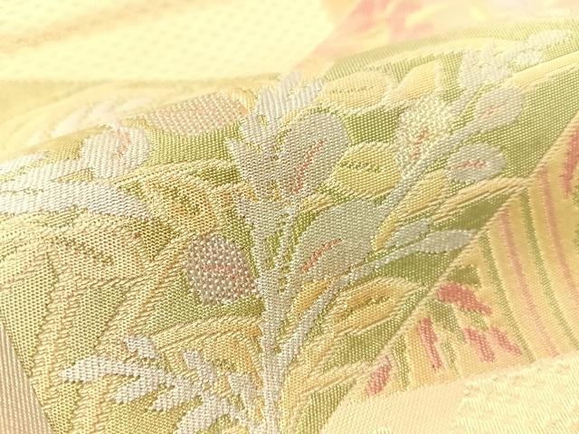 平和屋着物●本場筑前博多織 八寸名古屋帯 切嵌花間道 証紙付き 正絹 逸品 CABJ7398vp