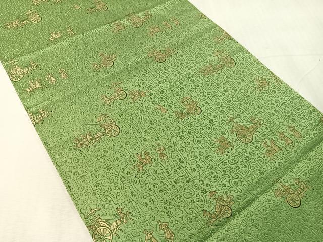 平和屋着物●丸帯 西洋人物風景文 正絹 逸品 CABJ7422vp