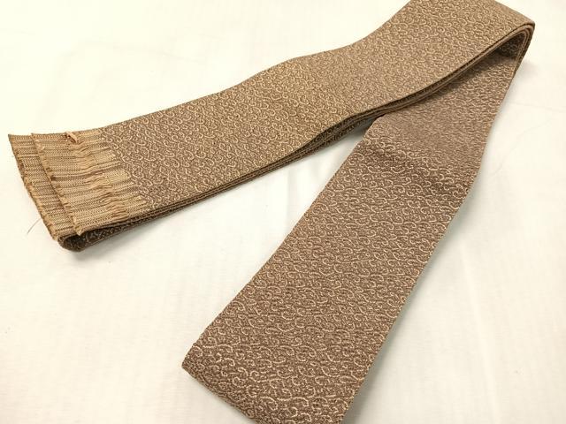 平和屋着物●男性 本場筑前博多織 角帯 唐草文 証紙付き 正絹 逸品 CABJ7428vp