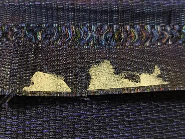 平和屋着物●男性 本場筑前博多織 両面 角帯 霞文 正絹 逸品 CABJ7435vp