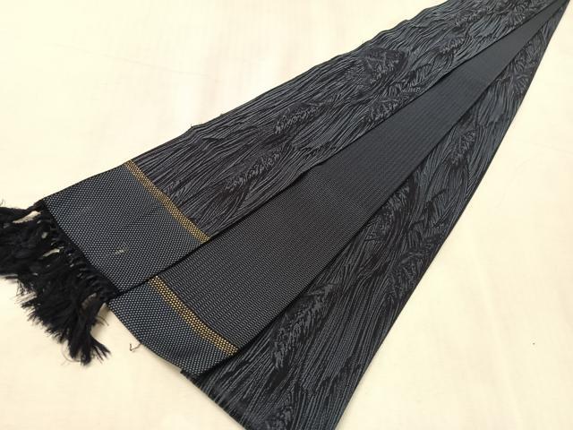 平和屋着物●男性 本場筑前博多織 角帯 立波文 正絹 逸品 CABJ7436vp