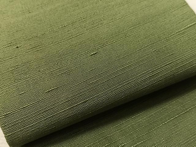 平和屋着物●男性 角帯 紬地 老竹色 正絹 逸品 CABJ7438vp