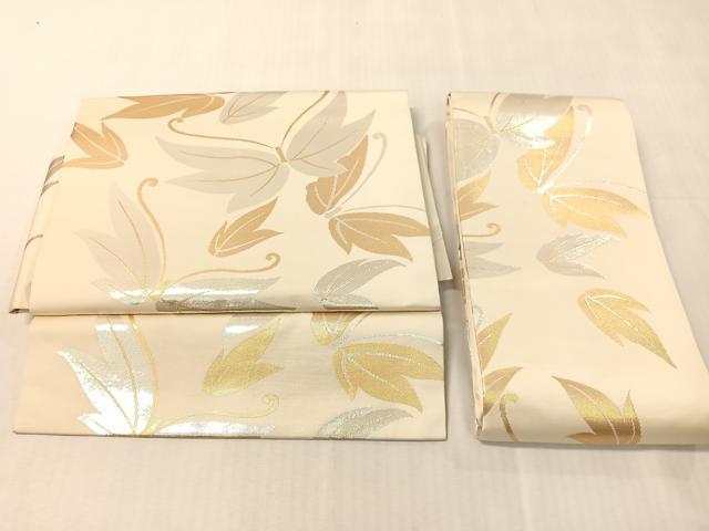 平和屋着物●つけ帯 舞蝶文 金銀糸 正絹 逸品 CABJ7443vp