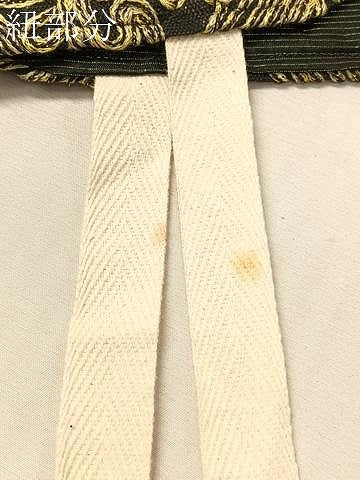 平和屋着物●染織デザイナー 堀口無月 MUGETSU チュール織 つけ帯 菱唐草文 黒地 金糸 正絹 逸品 CABJ7444vp