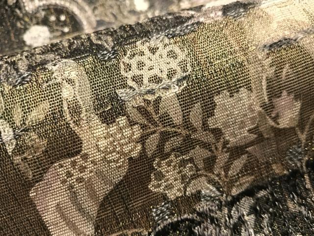 平和屋着物▽全通柄袋帯 スリーシーズン 春夏秋 草花間道 金糸 正絹 逸品 CABJ7462vp