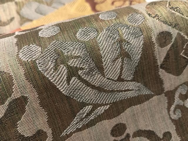 平和屋着物●六通柄袋帯 市松吉祥文 金糸 正絹 逸品 CABJ7469vp