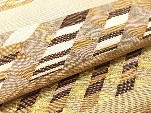 平和屋着物●太鼓柄袋帯 横段吉祥文 金銀糸 正絹 逸品 CABJ7470vp