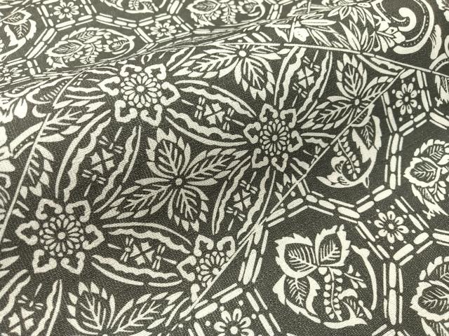 平和屋着物*夏物 全通柄 九寸名古屋帯 型染め 切嵌吉祥花文 麻 逸品 未使用 CABJ7482vp