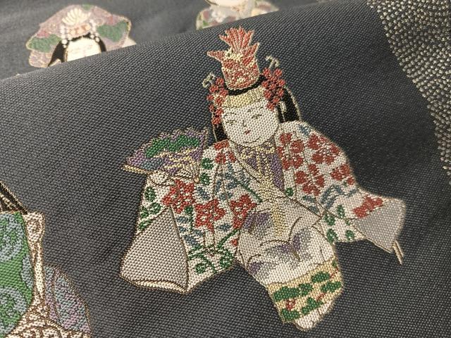 平和屋着物●太鼓柄袋帯 紹巴 唐子 金糸 正絹 逸品 未使用 CABJ7485vp