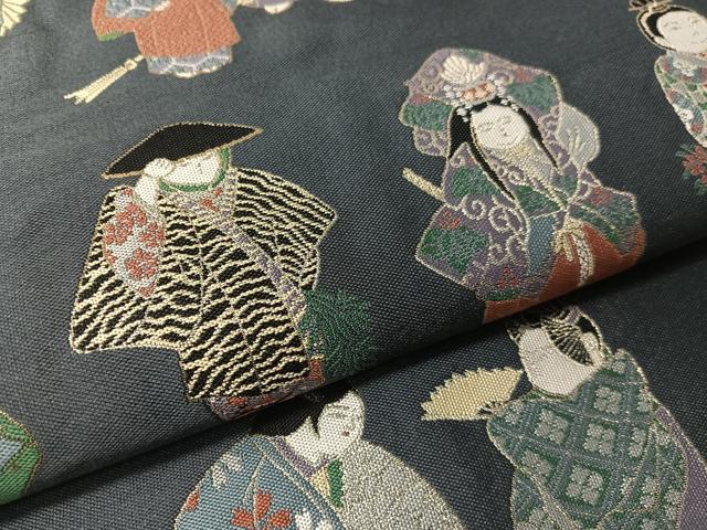 平和屋着物●太鼓柄袋帯 紹巴 唐子 金糸 正絹 逸品 未使用 CABJ7485vp