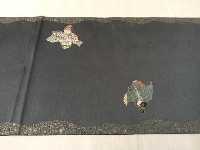 平和屋着物●太鼓柄袋帯 紹巴 唐子 金糸 正絹 逸品 未使用 CABJ7485vp