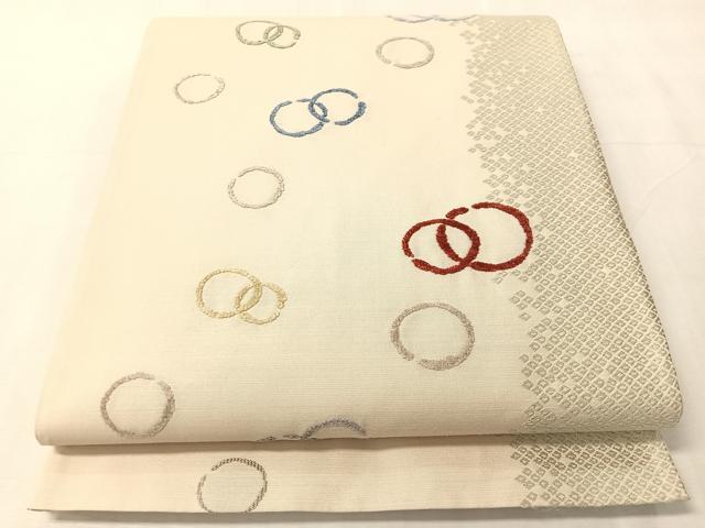 平和屋着物●全通柄袋帯 モール 鹿の子丸繋ぎ 正絹 逸品 CABJ7495vp