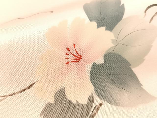 平和屋着物●九寸名古屋帯 手描き 刺繍 草花文 正絹 逸品 CABJ7520vp