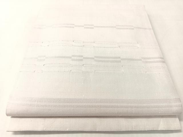 平和屋着物●両面 全通柄 京袋帯 めがね織 薄梅鼠色 藤色 正絹 逸品 CABJ7529vp
