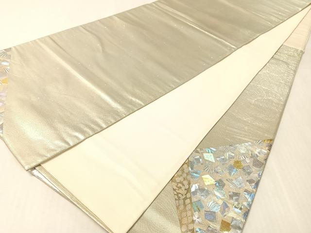 平和屋着物●金彩友禅作家 金彩の魔術師 堀省平 金煌織 太鼓柄袋帯 箔散らし 正絹 逸品 CABJ7536vp