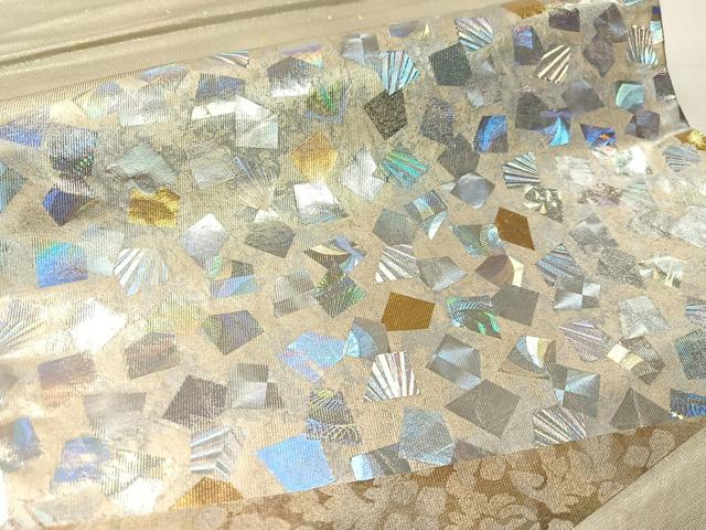 平和屋着物●金彩友禅作家 金彩の魔術師 堀省平 金煌織 太鼓柄袋帯 箔散らし 正絹 逸品 CABJ7536vp