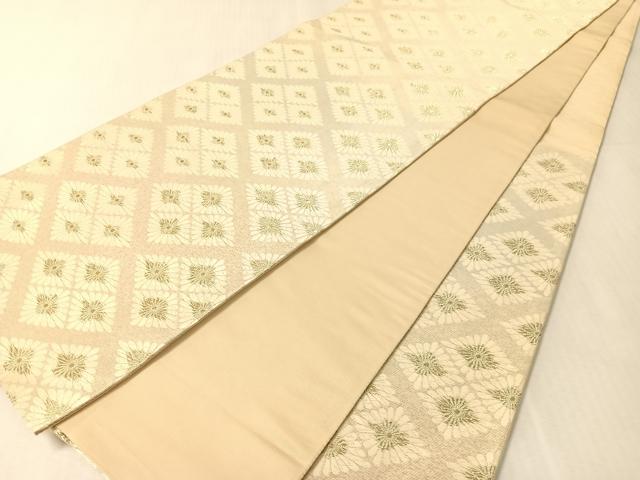 平和屋着物●西陣 六通柄袋帯 吉祥綴唐織 花菱文 金糸 正絹 逸品 CABJ7540vp