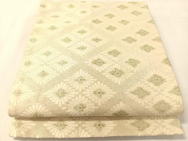 平和屋着物●西陣 六通柄袋帯 吉祥綴唐織 花菱文 金糸 正絹 逸品 CABJ7540vp