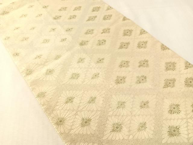 平和屋着物●西陣 六通柄袋帯 吉祥綴唐織 花菱文 金糸 正絹 逸品 CABJ7540vp