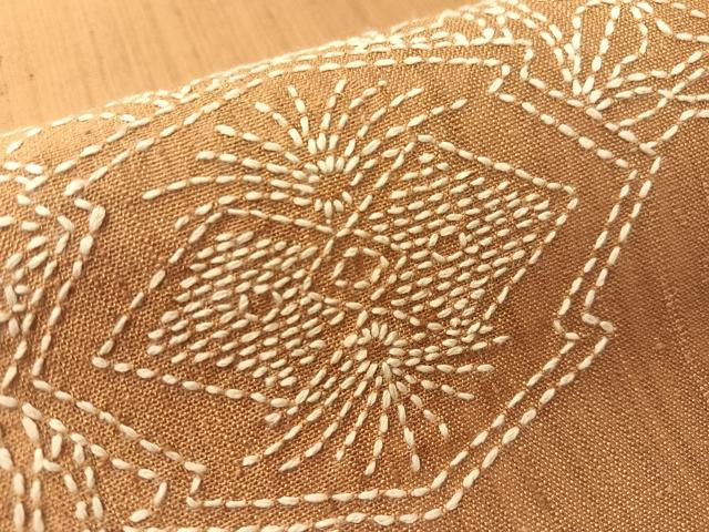 平和屋着物●中国三大刺繍 相良刺繍 総刺繍 刺し子 太鼓柄袋帯 抽象文様正絹 逸品 CABJ7559vp