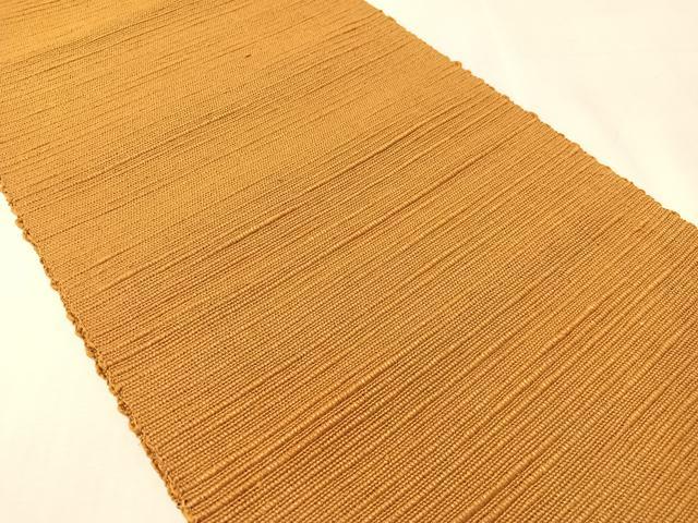 平和屋着物●八寸名古屋帯 信州紬 土色 証紙付き 正絹 逸品 未使用 CABJ7572vp