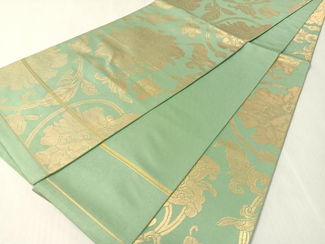 平和屋着物●織物一筋名門 織悦 全通柄 本袋帯 更紗文 金糸 正絹 逸品 CABJ7578vp