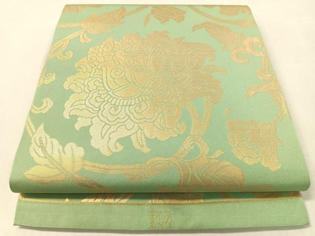 平和屋着物●織物一筋名門 織悦 全通柄 本袋帯 更紗文 金糸 正絹 逸品 CABJ7578vp