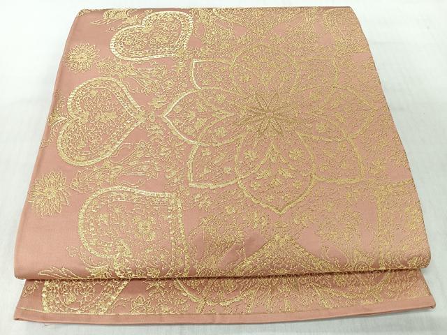 平和屋着物◎六通柄袋帯 更紗花唐草文 金糸 正絹 逸品 CABJ7604nb