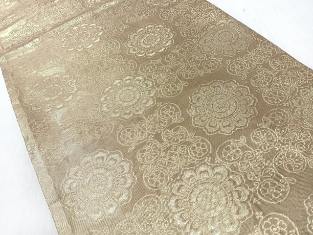 平和屋着物◎両面 六通柄袋帯 笹竹文 金銀糸 正絹 逸品 CABJ7634nb