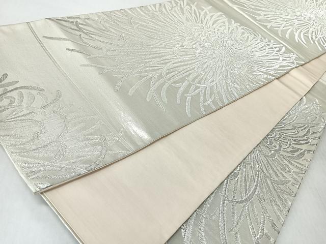 平和屋着物◎六通柄袋帯 乱菊 銀糸 正絹 逸品 CABJ7638nb