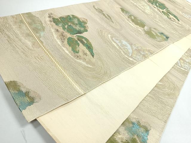 平和屋着物◎西陣 六通柄 本袋帯 遠山文 金糸 正絹 逸品 未使用 CABJ7658nb