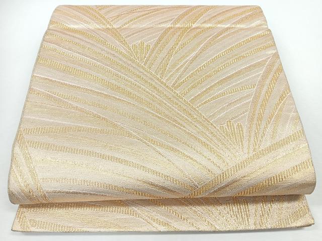 平和屋着物◎六通柄袋帯 幾何学文 金糸 正絹 逸品 CABJ7659nb