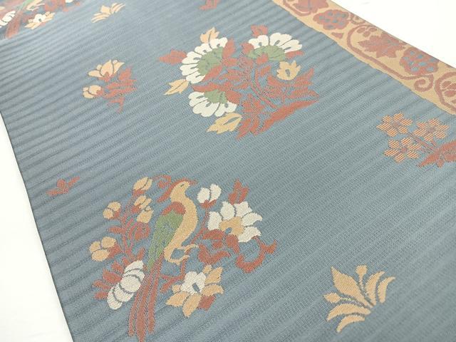 平和屋着物◎六通柄袋帯 花鳥文 正絹 逸品 CABJ7709nb