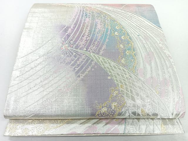 平和屋着物◎六通柄袋帯 舞花文 金銀糸 正絹 逸品 CABJ7716nb