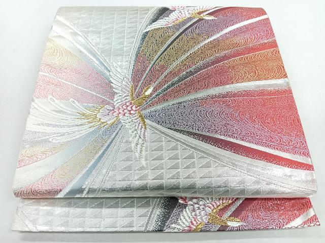 平和屋着物◎六通柄袋帯 鳳凰 金銀糸 正絹 逸品 CABJ7721nb