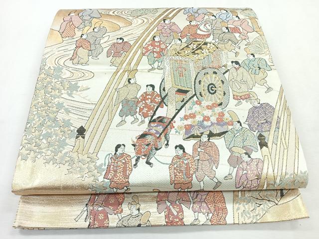 平和屋着物◎六通柄袋帯 京洛葵祭の図 金糸 正絹 逸品 CABJ7735nb