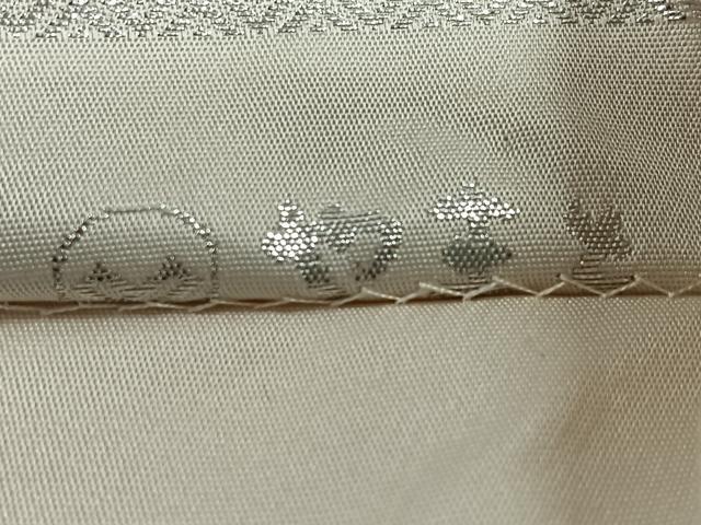 平和屋着物◎六通柄袋帯 菱華文 銀糸 やまと誂製 正絹 逸品 CABJ7739nb