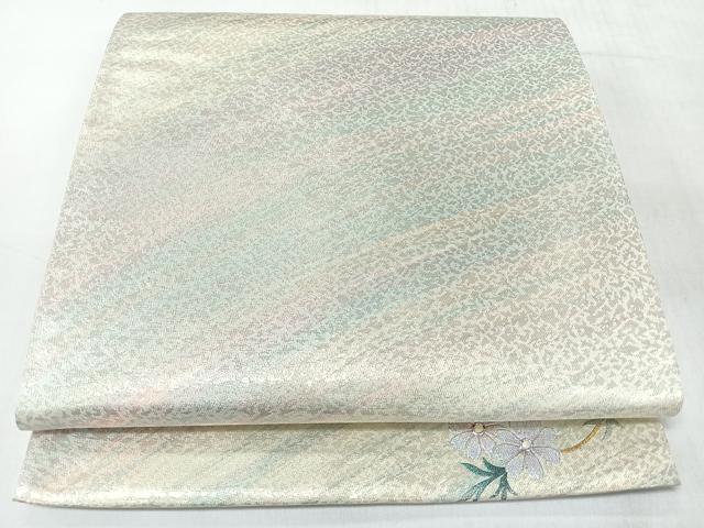 平和屋着物◎六通柄袋帯 螺鈿 霞文 ワンポイント 花唐草文 正絹 逸品 CABJ7775nb