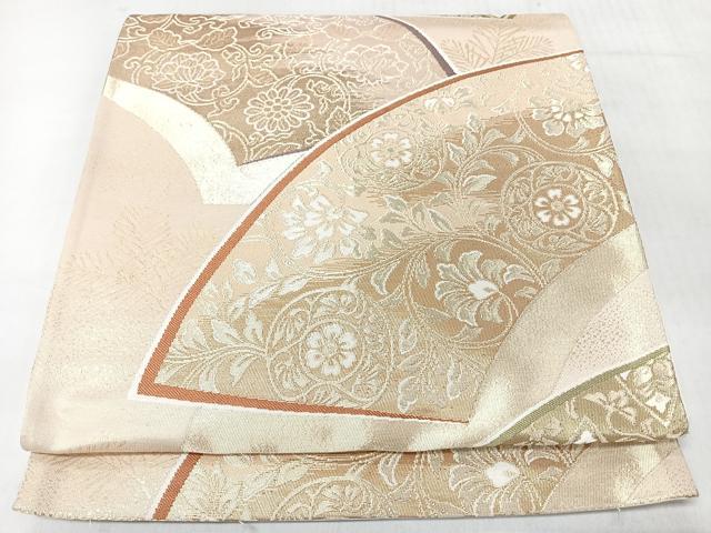 平和屋着物◎六通柄袋帯 地紙花唐草文 金糸 正絹 逸品 CABJ7811nb