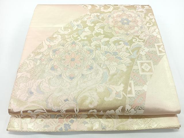 平和屋着物◎六通柄袋帯 正倉院花唐草文 金糸 正絹 逸品 CABJ7832nb