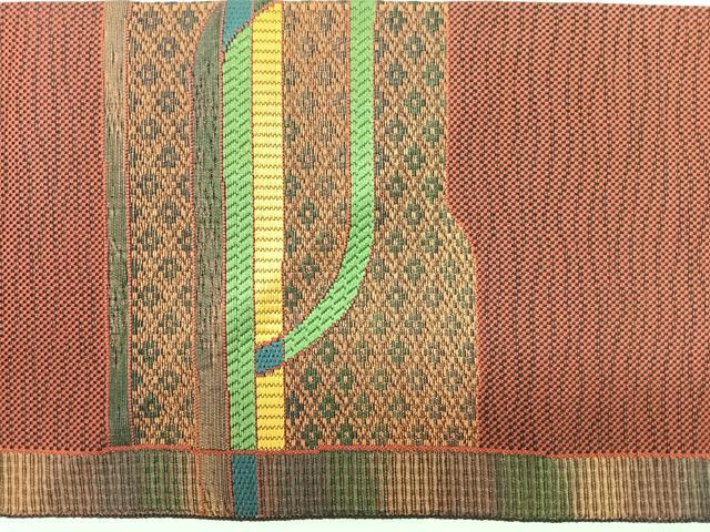 平和屋着物◎本場筑前博多織 八寸名古屋帯 幾何学文 正絹 逸品 CABJ7843nb